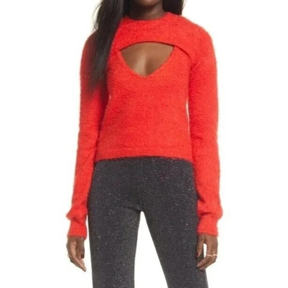 BP Women's Cozy‎ Crop Shrug & Tank Top In Red Chinoise Size XS NWT